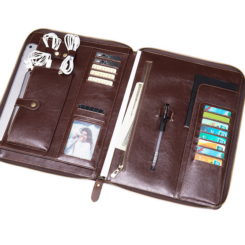 Genuine Leather Computer Tablet Case Coin Wallet