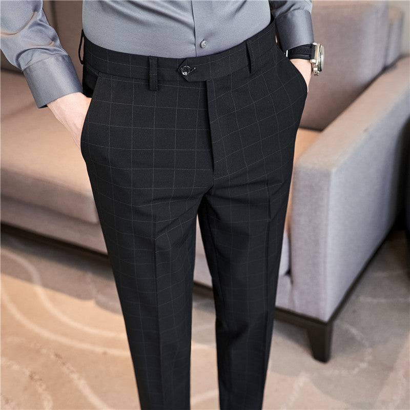 Premium Slim-Fit Plaid Dress Pants: Smart & Comfy