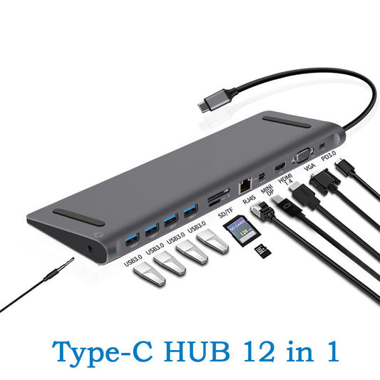 Type-C Hub  Dock 12-In-1-USB-C HD Extended Hub
