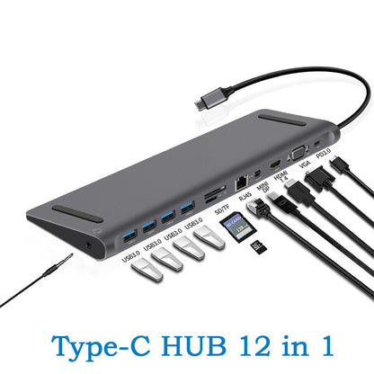 Type-C Hub  Dock 12-In-1-USB-C HD Extended Hub