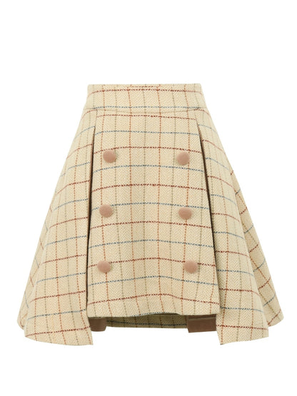 Trendy Plaid Woolen Skirt for Everyday Outfits
