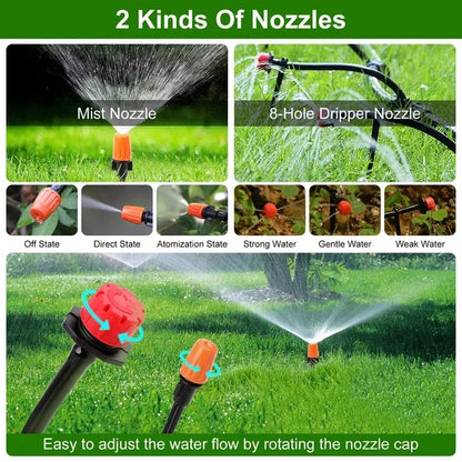 Automatic Drip Irrigation Kit for Garden, Greenhouse & Lawn