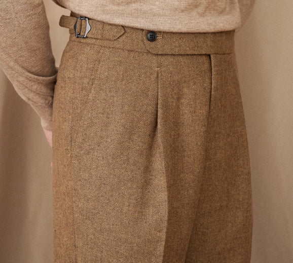 Comfy Wool-Blend High Waist Trousers in Classic Colors