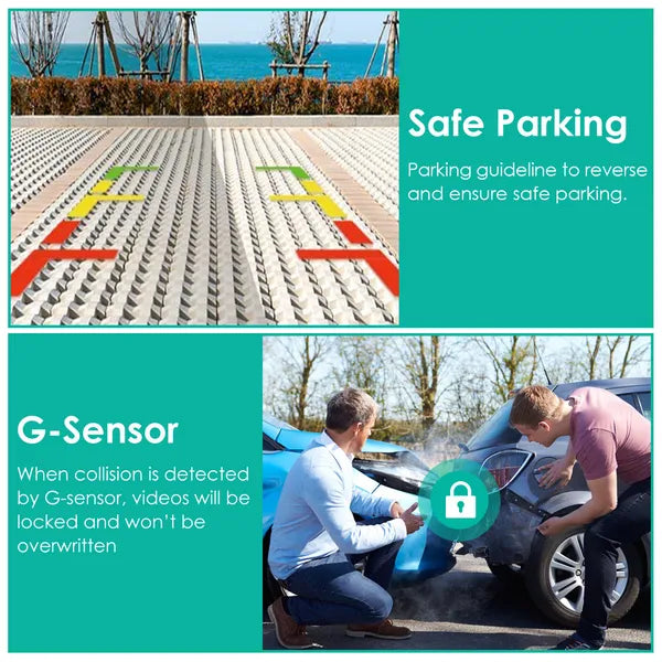 2K 3-Channel Car Dash Cam with GPS, Parking Monitor & Night Vision