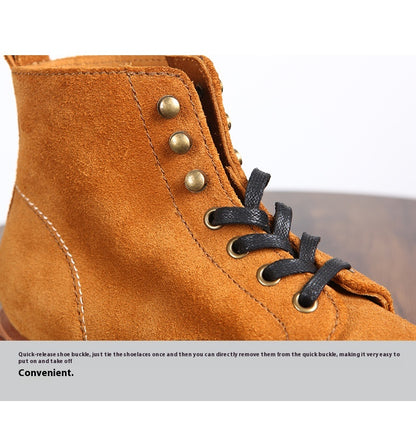 Men's Genuine Leather Outdoor Boots – High-Top Comfort Design