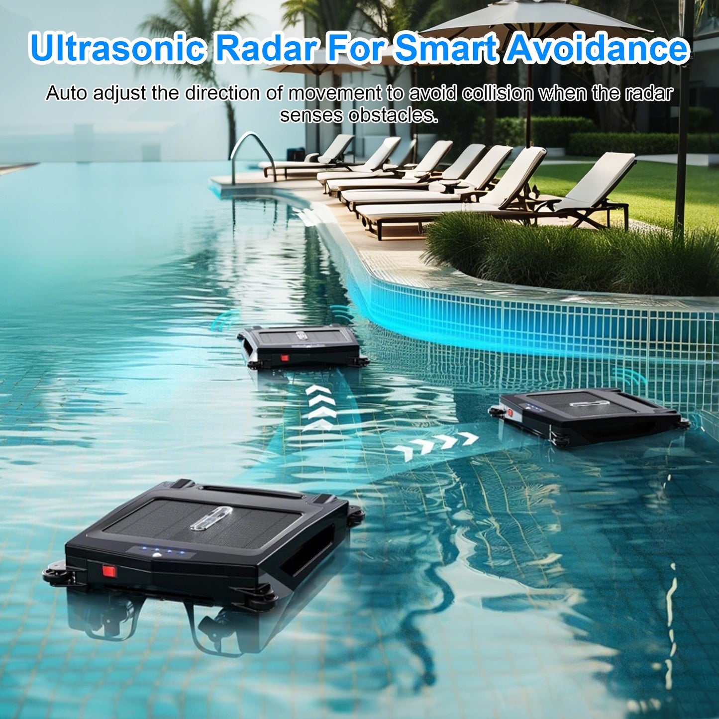 Solar Robotic Pool Cleaner – Automatic Skimmer, App Controlled