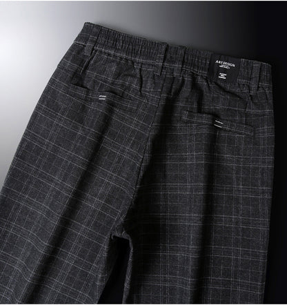 Breathable Cotton Stretch Pants - Men's Slim Work Trousers