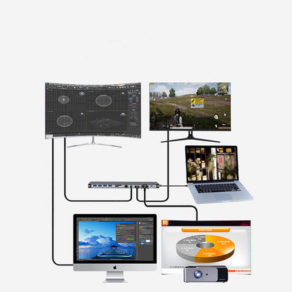 Type-C Hub  Dock 12-In-1-USB-C HD Extended Hub