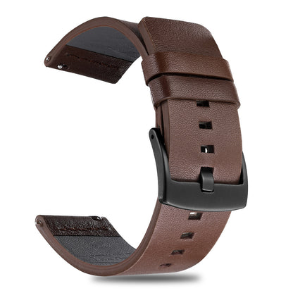 Universal Genuine Leather Strap — Brown, Black Buckle
