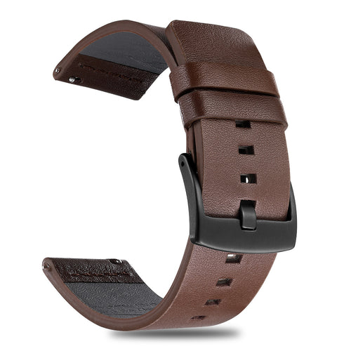 Universal Genuine Leather Strap — Brown, Black Buckle