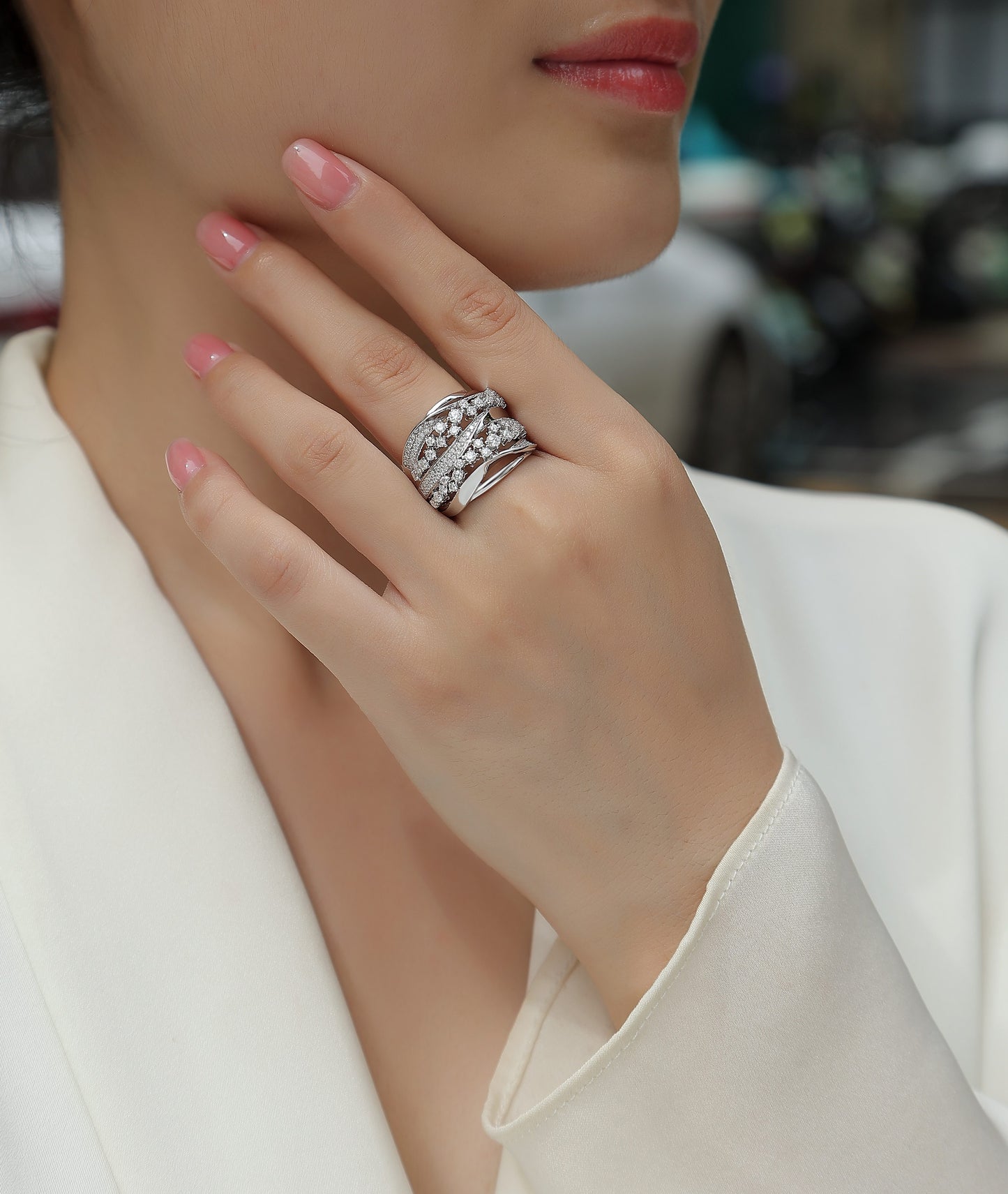 Sparkling Moissanite Wedding Rings Platinum Plated S925