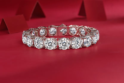 Half Summer Splendor Moissanite Silver Bracelet Set – Elegant