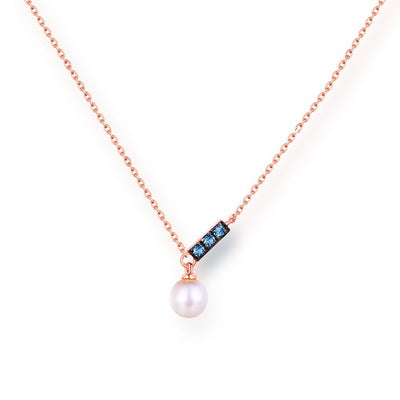 Pearl Pendant Necklace in 14K Rose Gold – Sleek Everyday Jewelry
