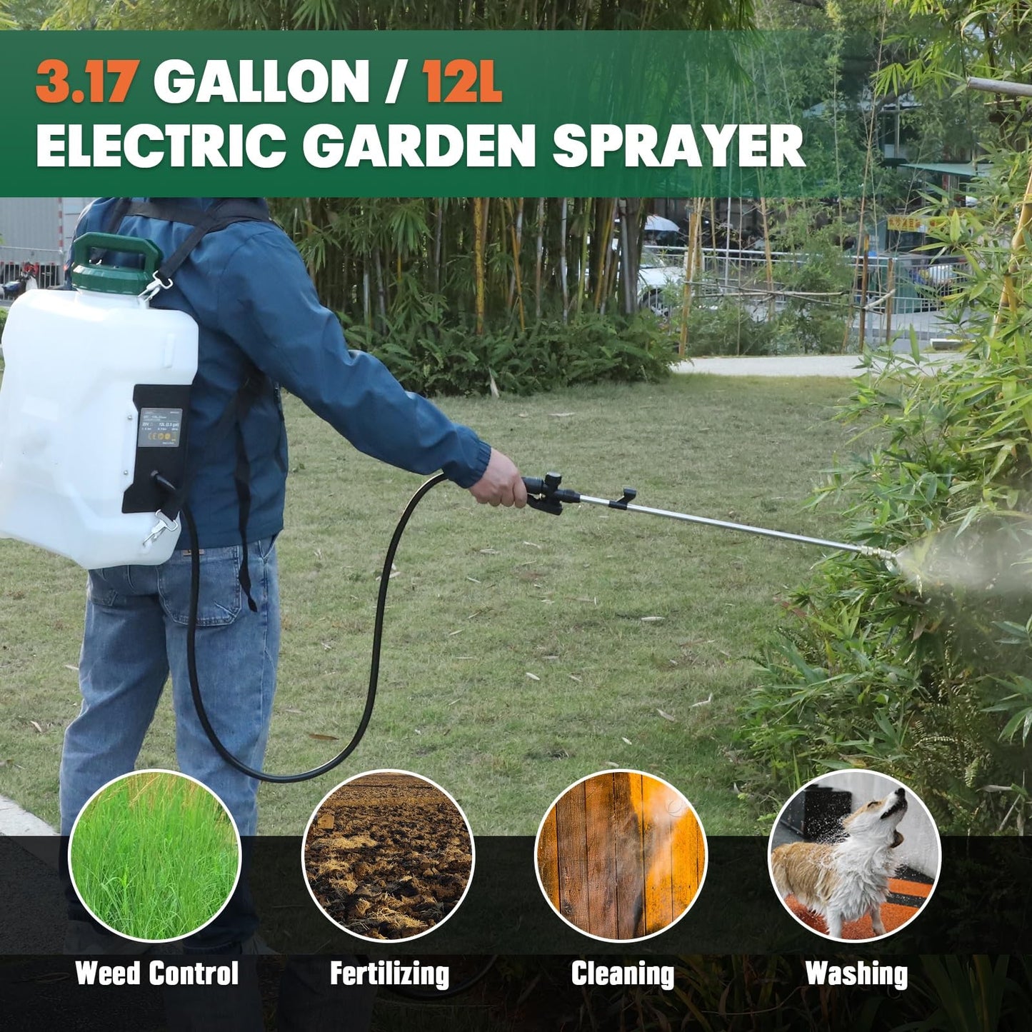 12L 18V Battery Powered Pressure Sprayer for Lawn and Plants