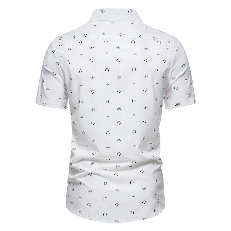 Stylish Summer White Printed Shirt For Men