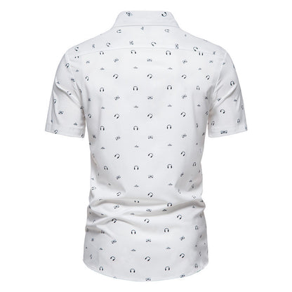 Stylish Summer White Printed Shirt For Men