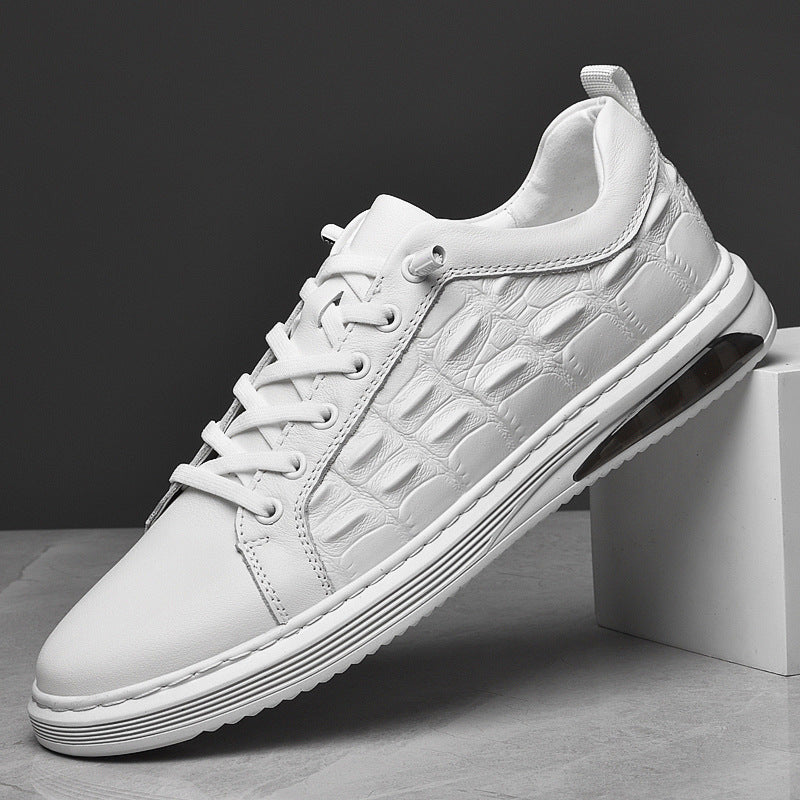 Men's Breathable Patterned Genuine Leather Sneakers