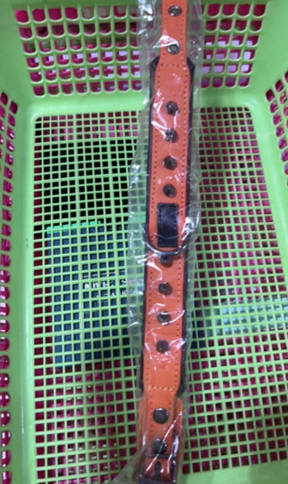 Wide Comfort Genuine Leather Dog Collar & Bandana