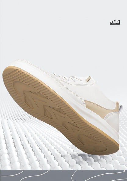 Premium Leather Sneakers for Men with Hidden Height Lift