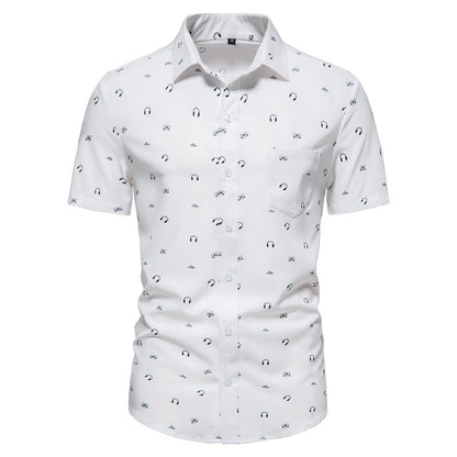 Stylish Summer White Printed Shirt For Men