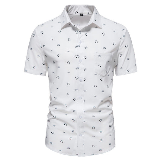Stylish Summer White Printed Shirt For Men