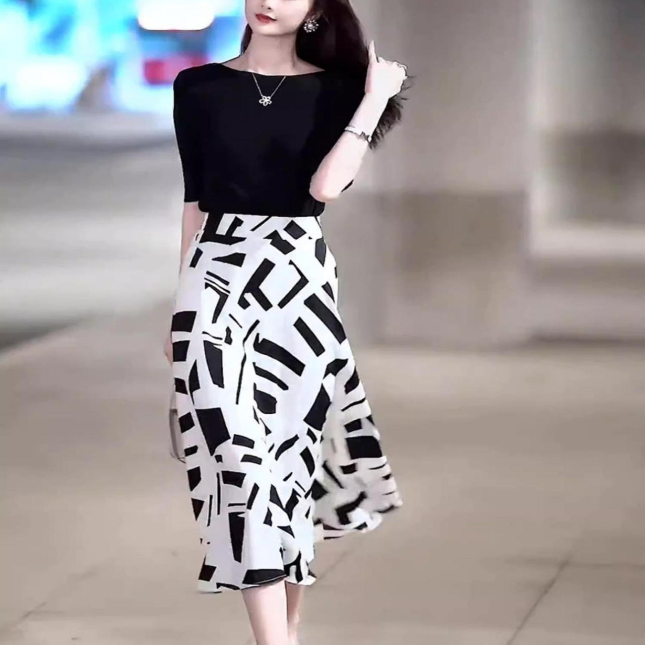 Women’s Summer Two-Piece Suit – Stylish Top & Dress Set