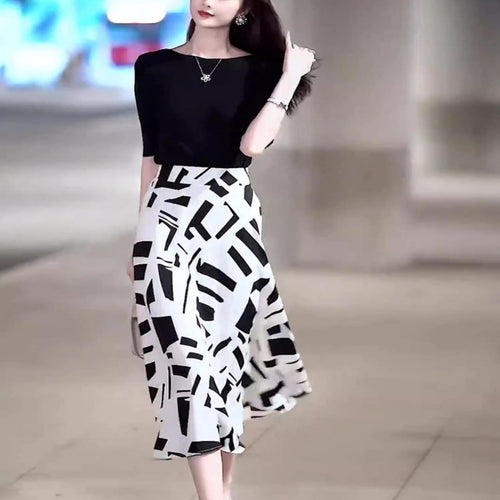 Women’s Summer Two-Piece Suit – Stylish Top & Dress Set