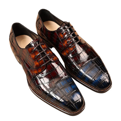 Luxury Business Men's Genuine Crocodile Leather Shoes