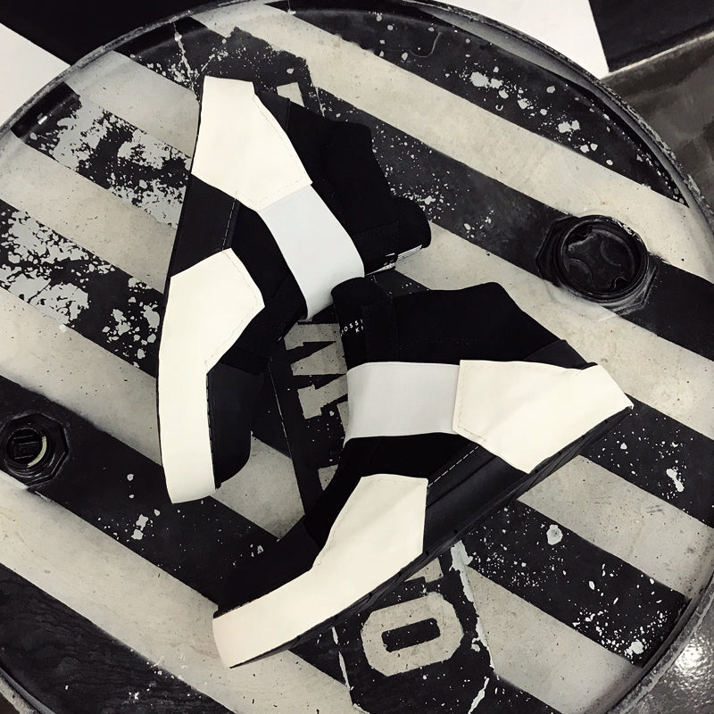 Men's All-Match Genuine Leather – Round Toe High Top Shoes