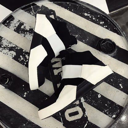 Men's All-Match Genuine Leather – Round Toe High Top Shoes