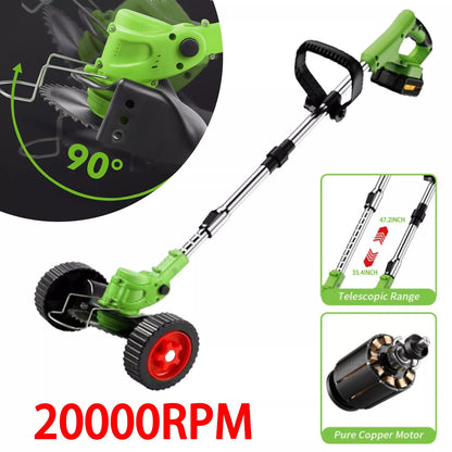 21V Cordless Grass Trimmer – Garden Edger with 2 Batteries
