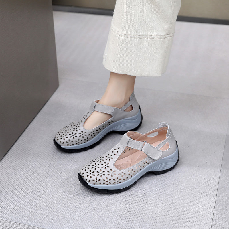 Womens Comfortable Flat Genuine Leather Shoes
