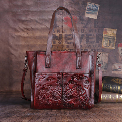 Premium Women's Vegetable Tanned Cowhide Tote Bag