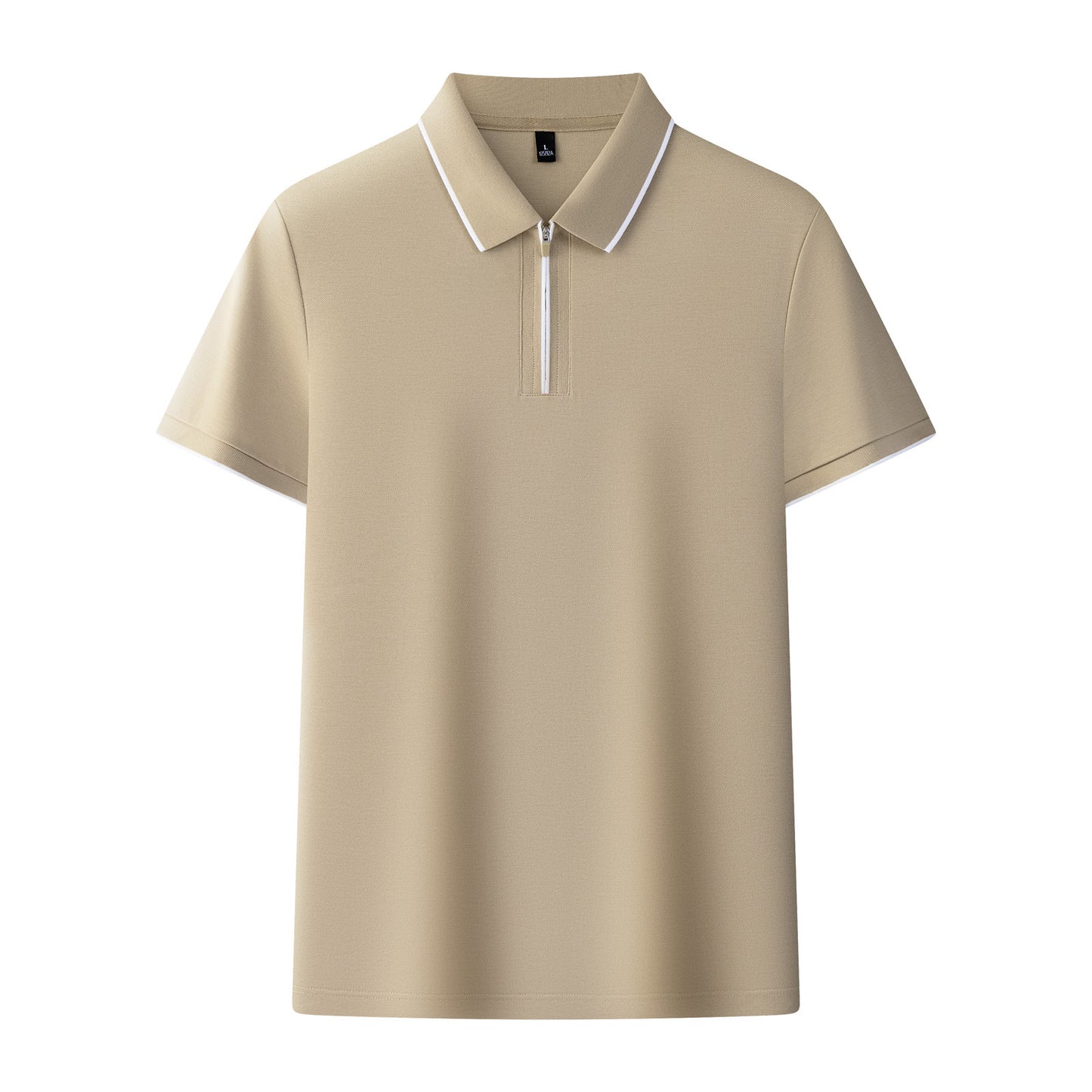 Breathable Cotton Men's Polo with Modern Zipper Design