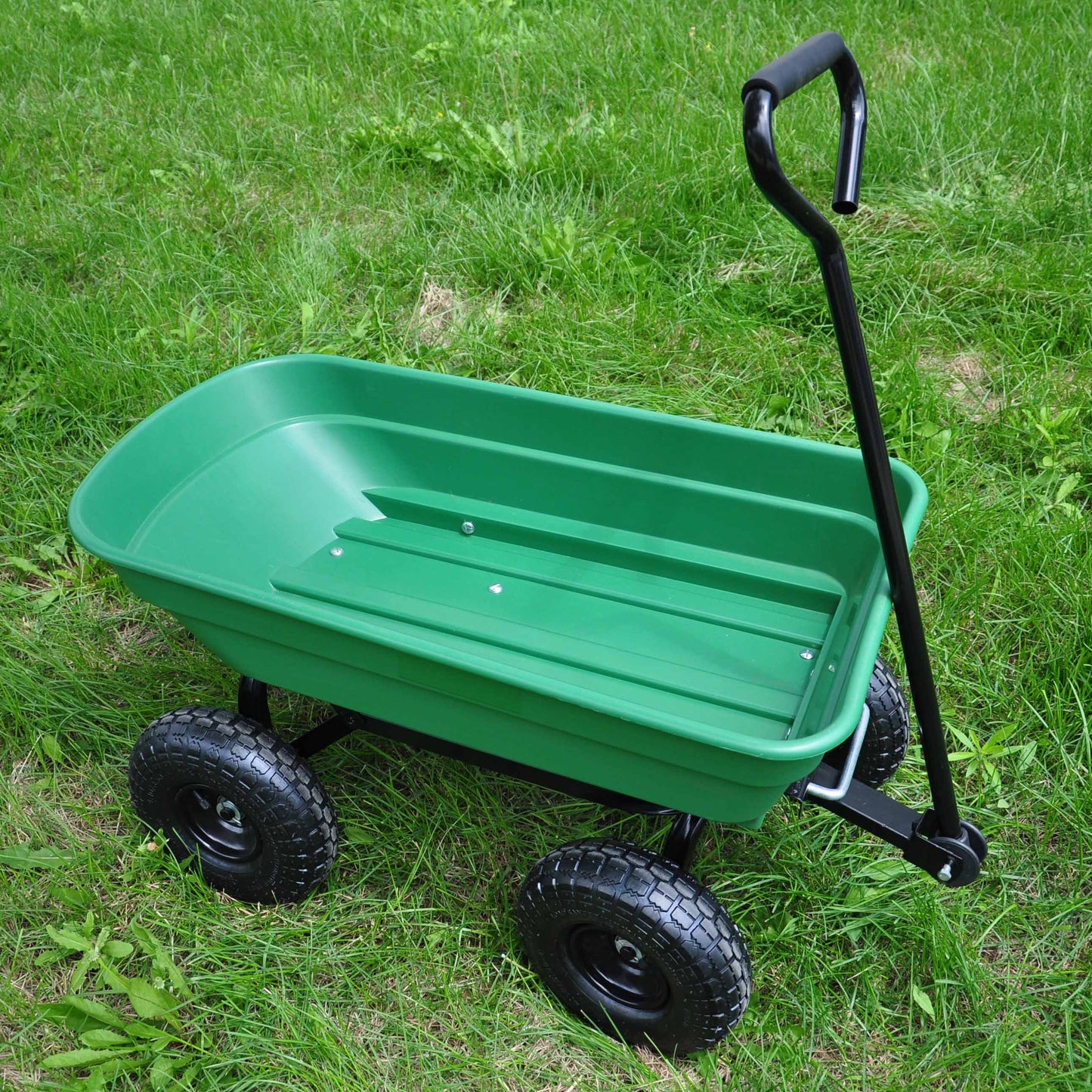Folding Garden Dump Cart – Heavy Duty 300lb Utility Wagon