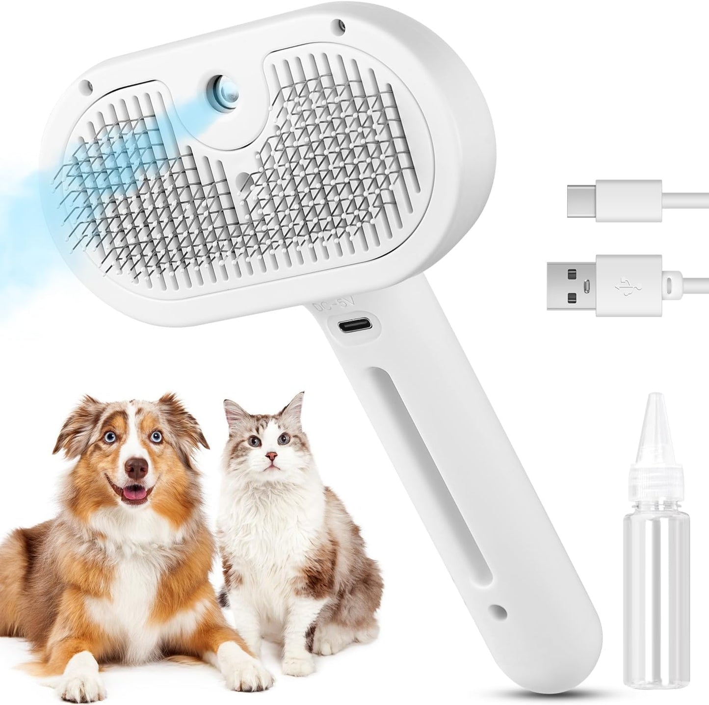 3-in-1 Cat Steam Brush for Easy Shedding & Grooming