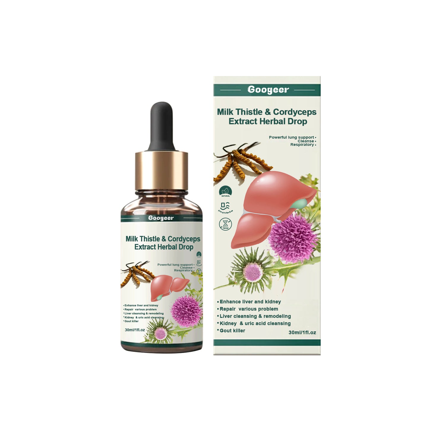 Natural Milk Thistle Cordyceps Oil for Daily Vitality