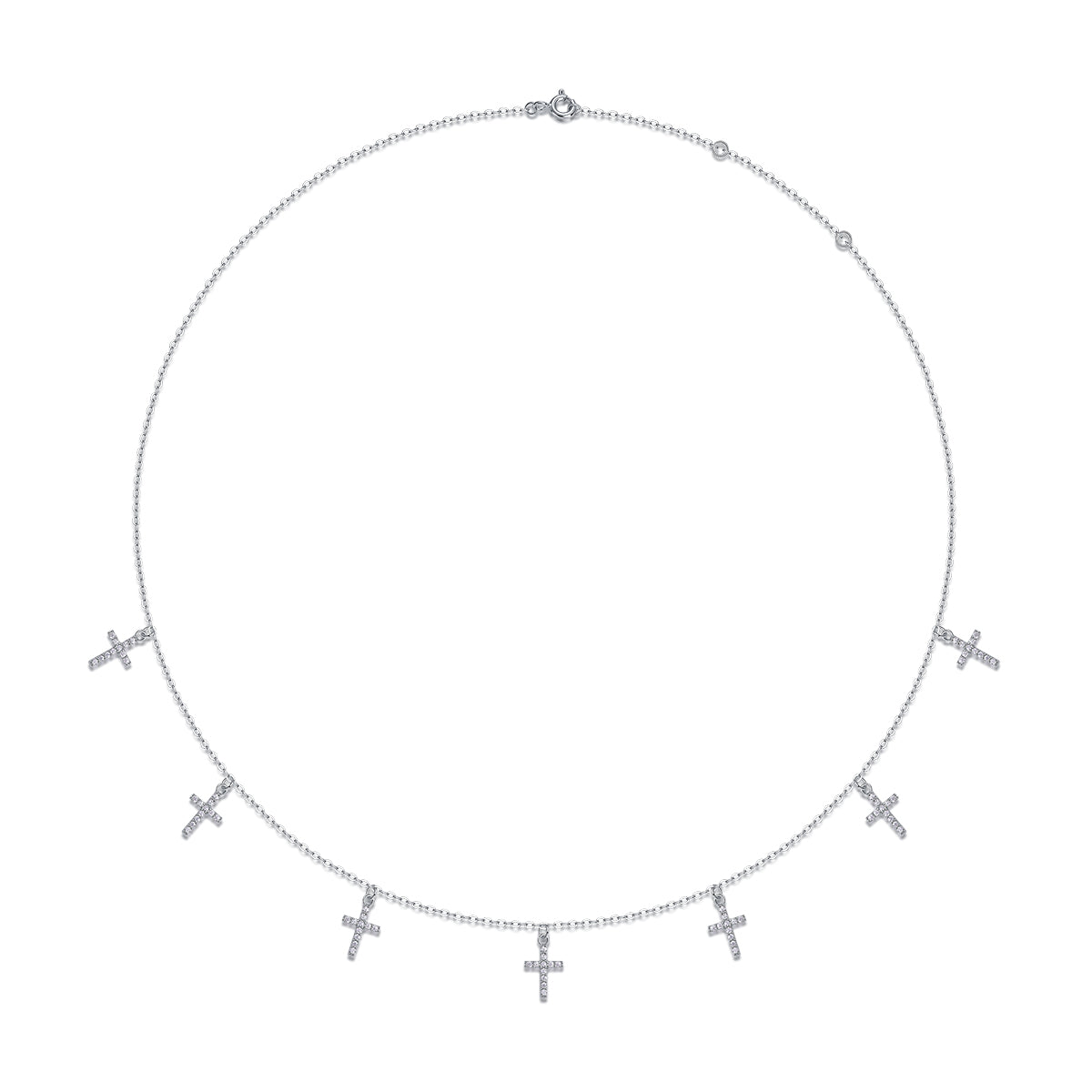 Elegant Holy Light Cross – Luxury Silver Moissanite Necklace