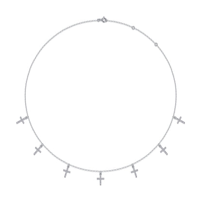 Elegant Holy Light Cross – Luxury Silver Moissanite Necklace