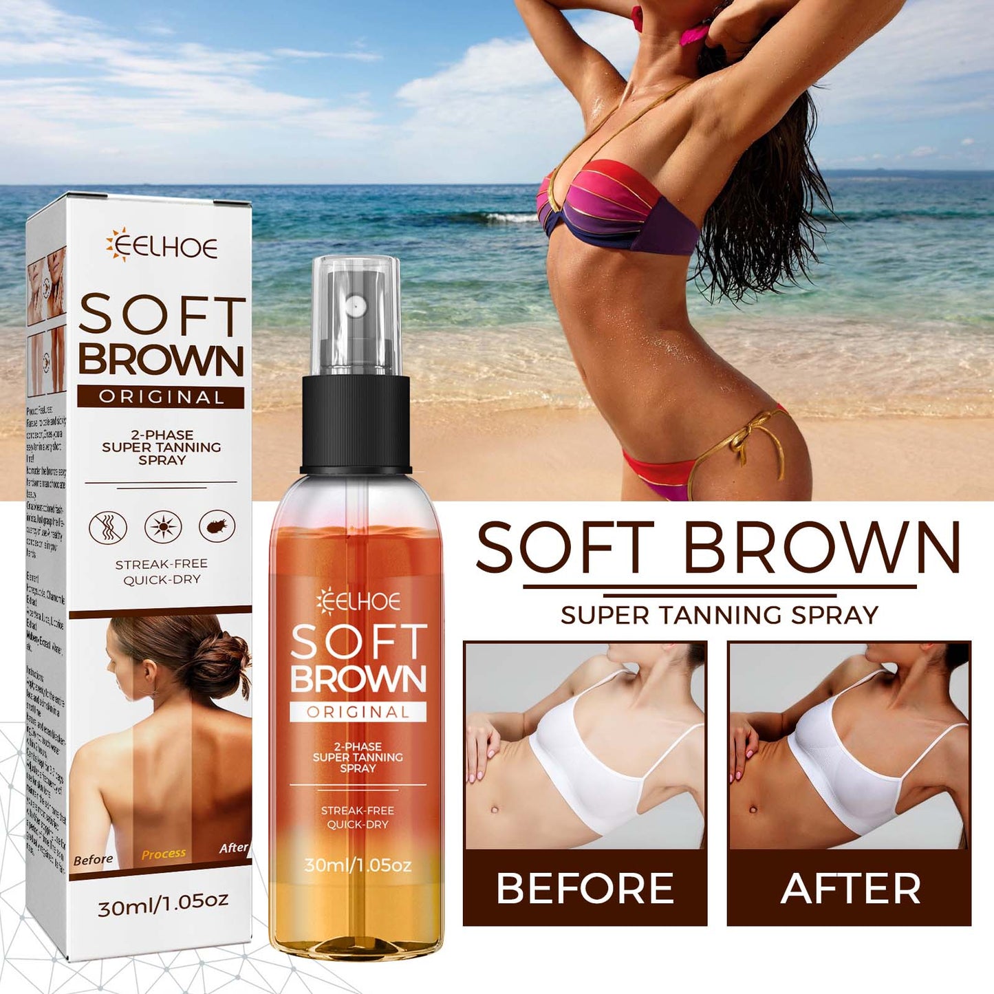 Natural Wheat Bronze Tanning Spray for Healthy Looking Skin