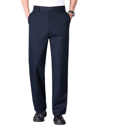 Relaxed Fit Men's Trousers - Wrinkle-Resistant Cotton Fabric