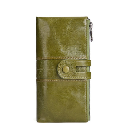 Vintage Style Women’s Leather Long RFID Wallet