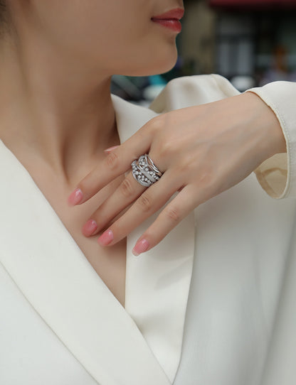 Sparkling Moissanite Wedding Rings Platinum Plated S925