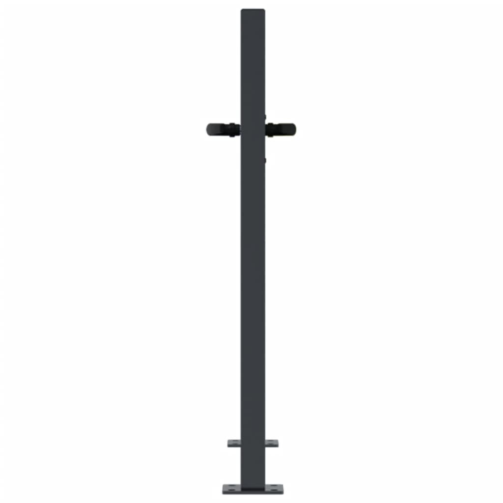 Elegant Anthracite Garden Gate with Tree Artwork