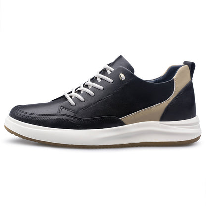 Premium Leather Sneakers for Men with Hidden Height Lift