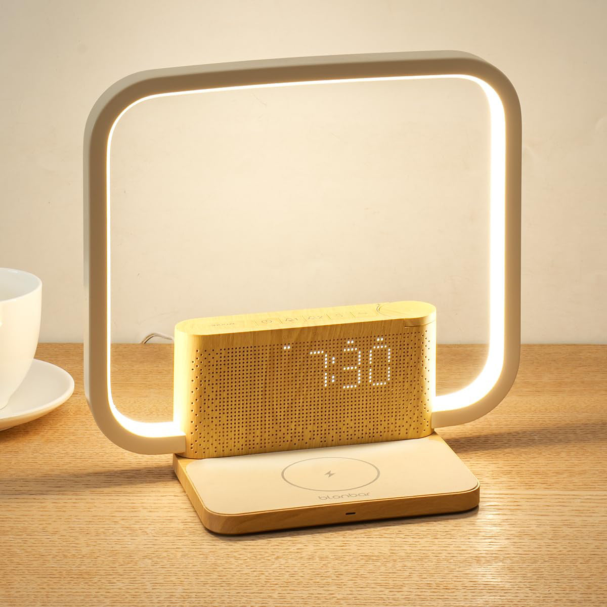 Multifunctional Bedside Lamp: Charger, Sunrise Alarm, Night Light
