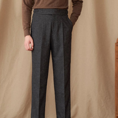 Comfy Wool-Blend High Waist Trousers in Classic Colors