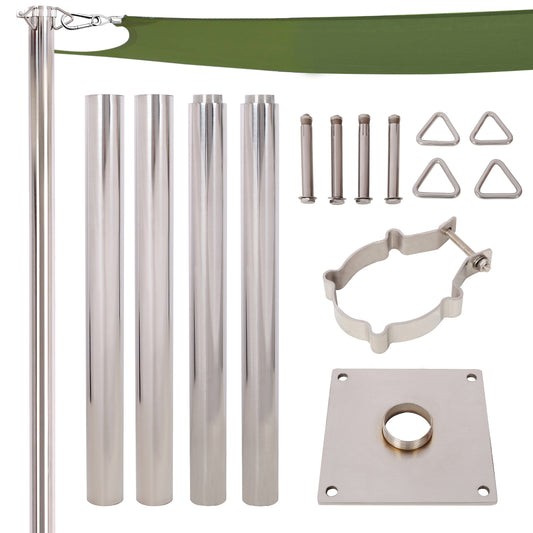 12FT Heavy Duty Canopy Pole with Base Plate for Outdoor Use