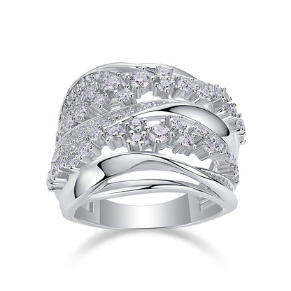 Sparkling Moissanite Wedding Rings Platinum Plated S925