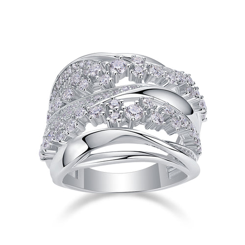 Sparkling Moissanite Wedding Rings Platinum Plated S925